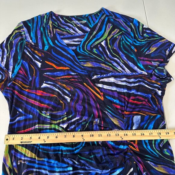 Soft Surroundings Maxi Dress 2X Blue Ruched - Picture 6 of 10